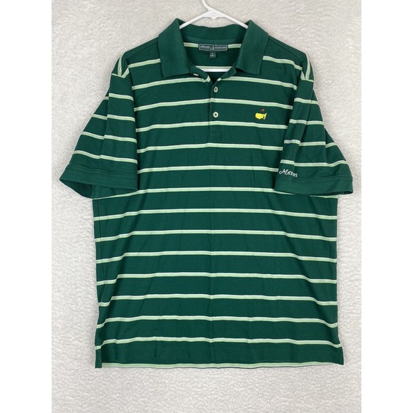 MASTERS COLLECTION Other - MASTERS COLLECTION Green Striped Polo Golf Shirt Mens Size L
